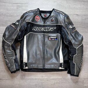 Joe Rocket Speedmaster Genuine Leather Motorcycle Jacket Sz 42 (Large) w/ Liner
